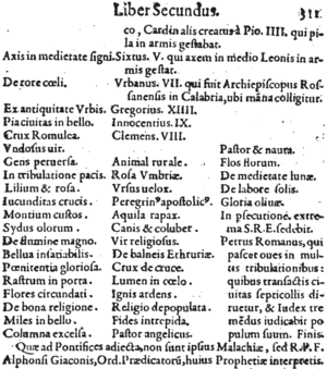 Final part of the prophecies in Lignum Vitæ (1595), p. 311